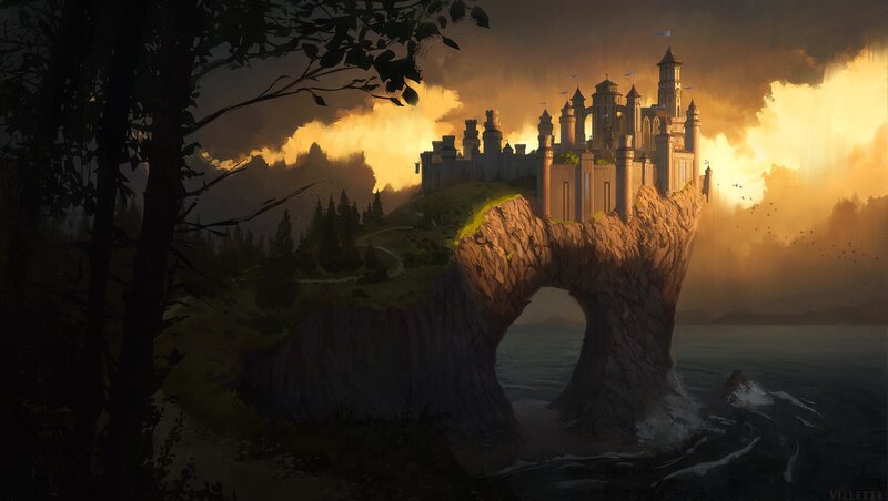 Castle on a Rock Arch — Brown
