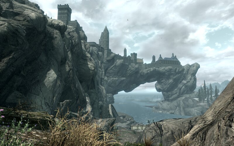 Castle on a Rock Arch — Gray