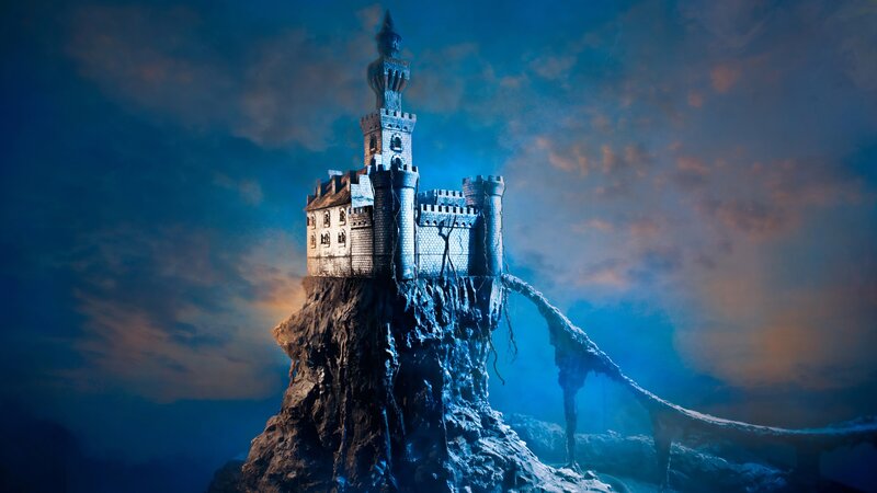 Castle on a Rock — Blue, Dramatic