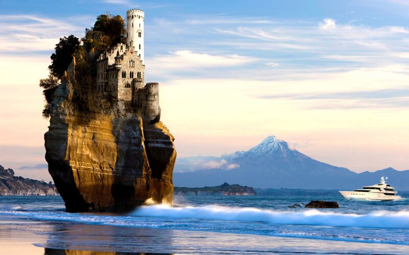Castle on a rock by the sea