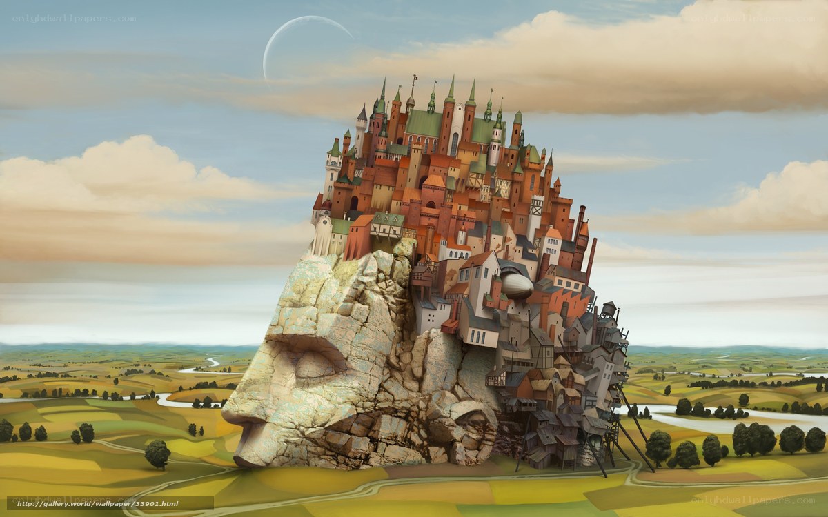 castle on a rock face