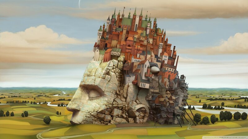 Castle on a Rock Head — Green