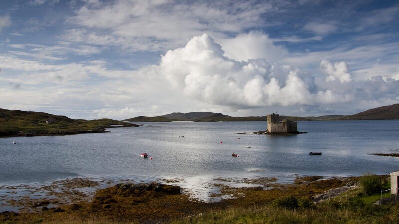 Castle on a Rock in Water