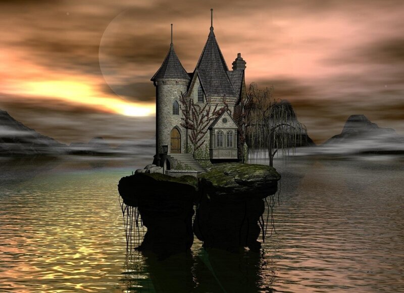 Castle on a Rock Island
