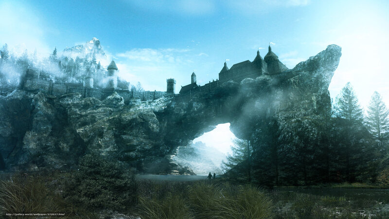 castle on a rocky arch