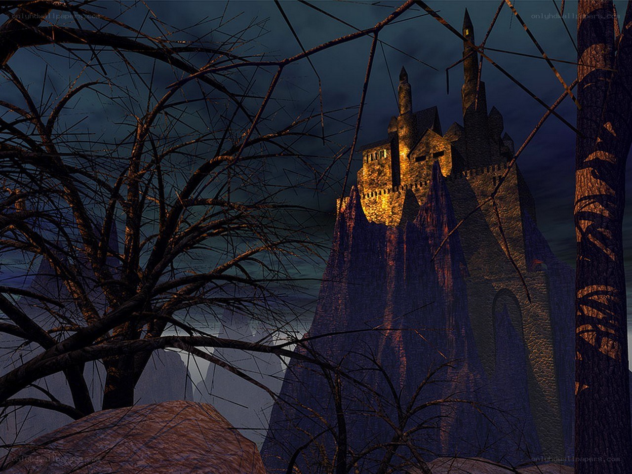 castle on a rocky cliff
