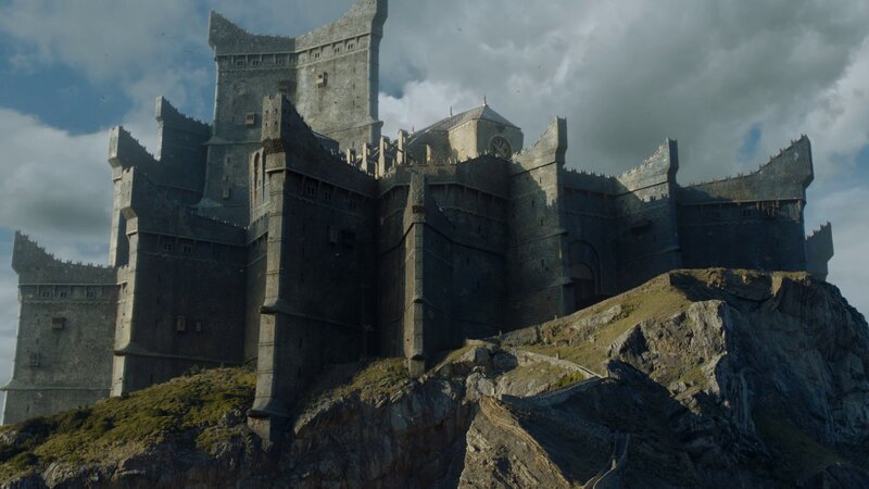 Castle on a Rocky Cliff — Gray, Dramatic