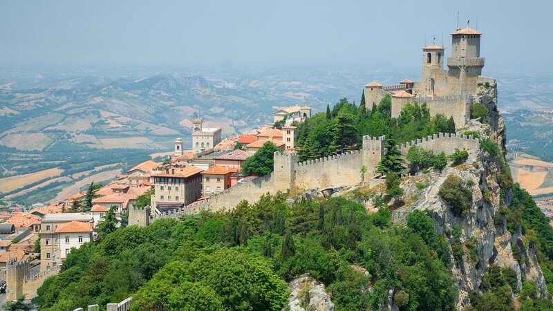 Castle on a Rocky Hill — Green, Serene, Afternoon, Photograph, Town, Fortress