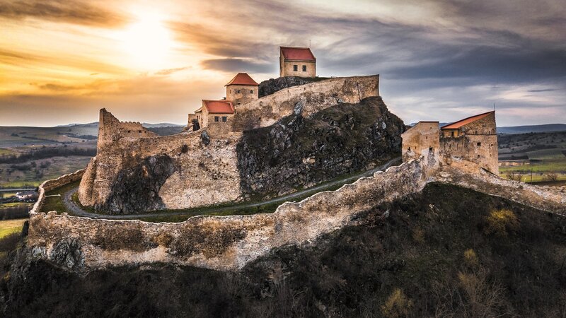 Castle on a Rocky Hill — Orange, Dramatic