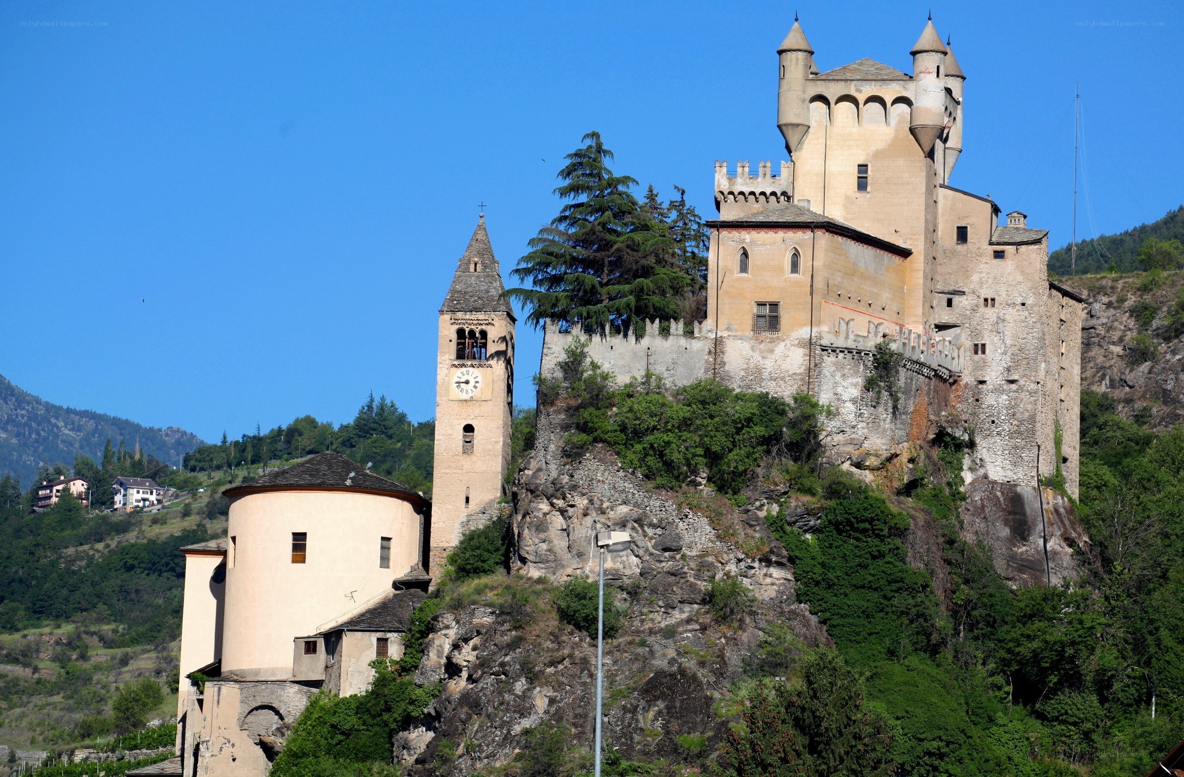 Castle on a rocky hillside