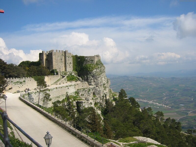 castle on a rocky hilltop