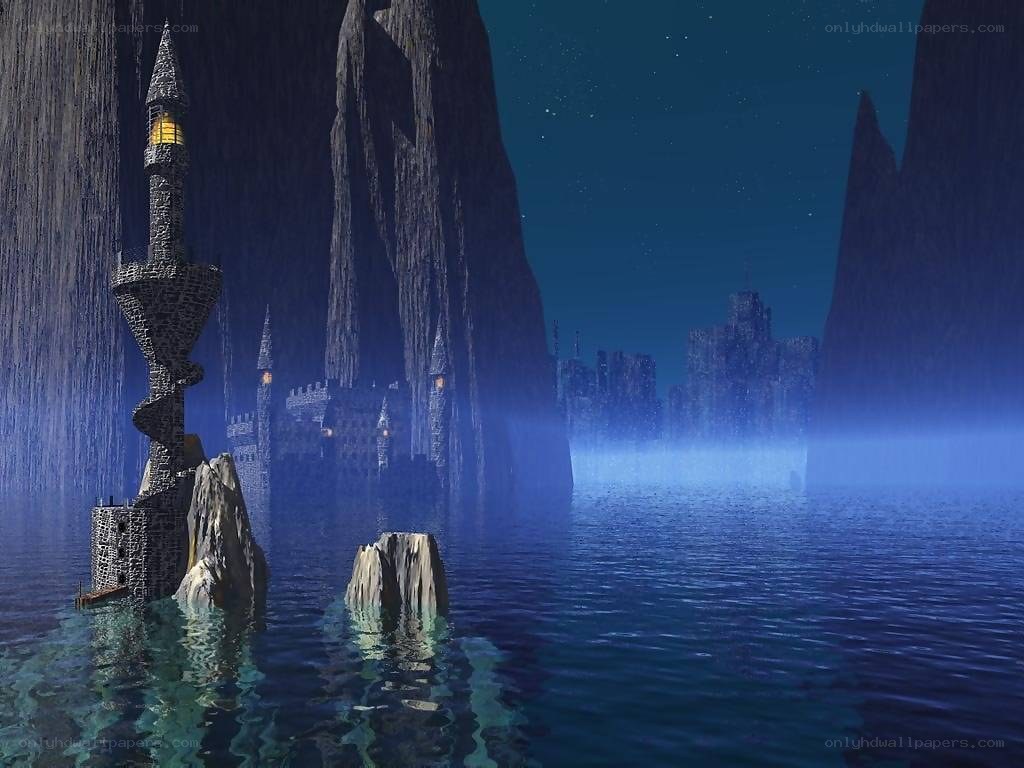 castle on a rocky island