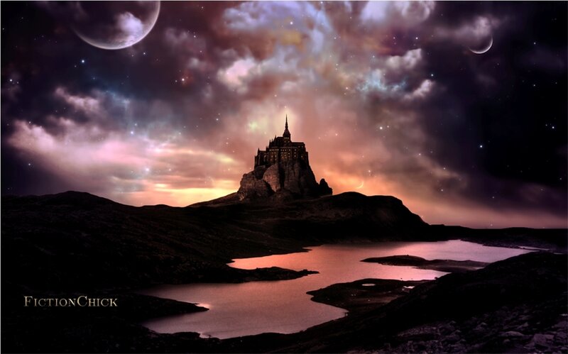 Castle on a Rocky Island — Purple