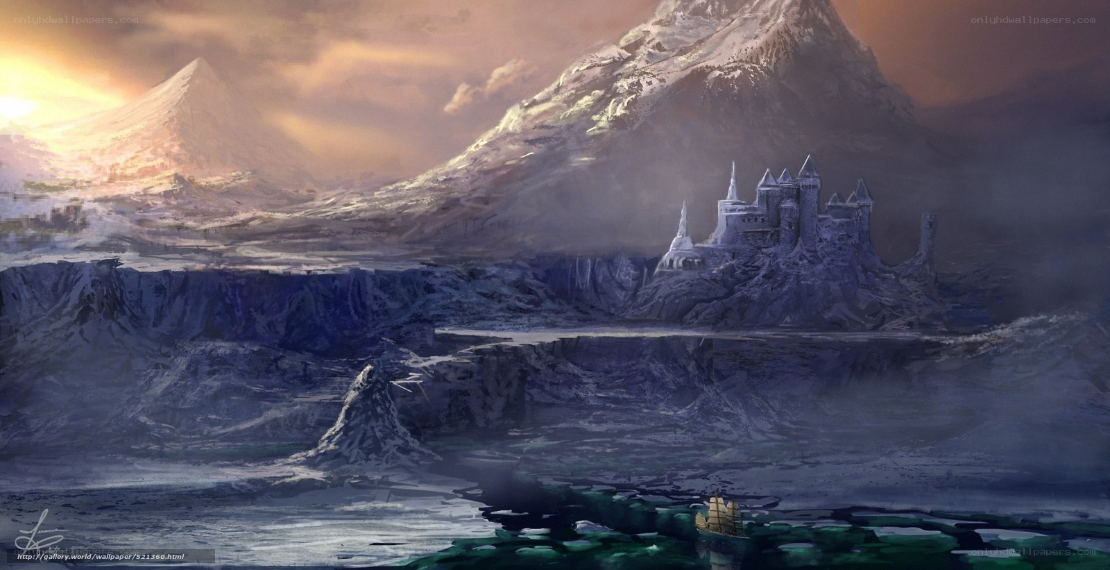 Castle on a snowy cliff