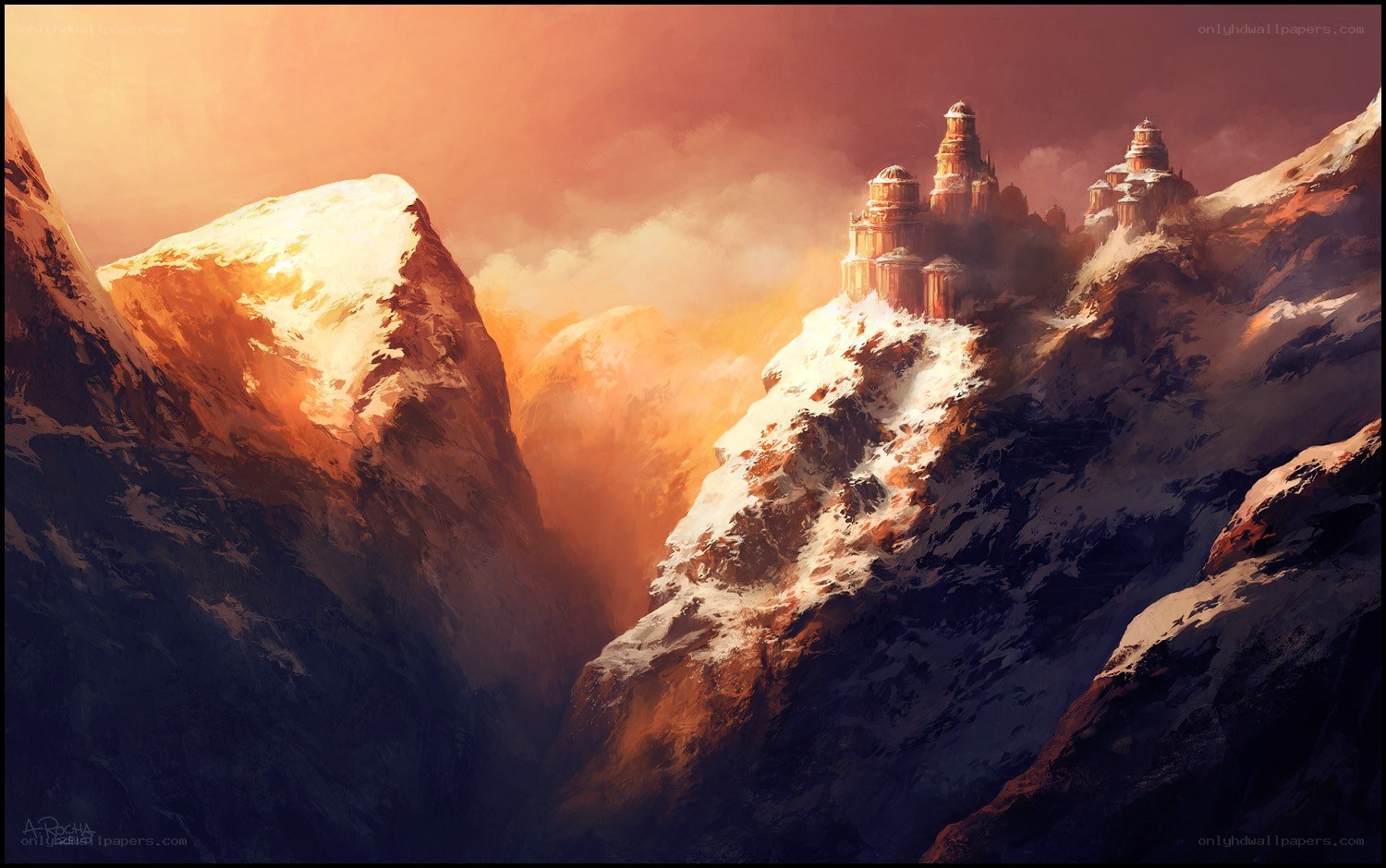 Castle on a snowy mountain