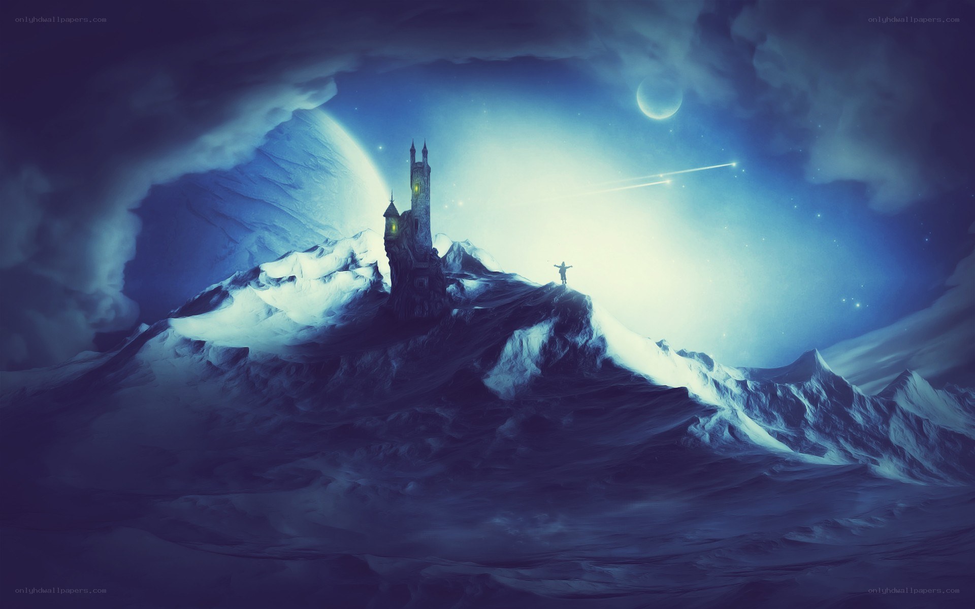 Castle on a snowy mountain