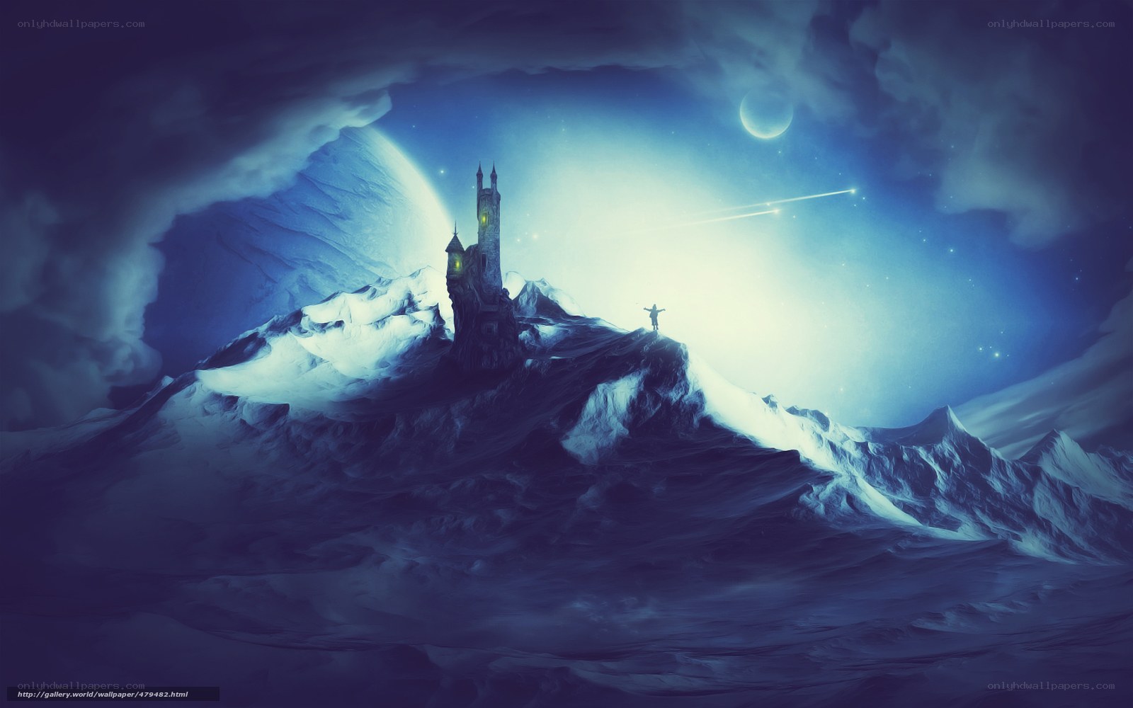 Castle on a snowy mountain