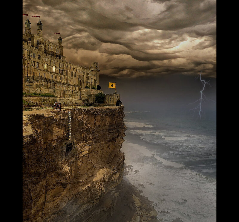 Castle on a stormy cliff