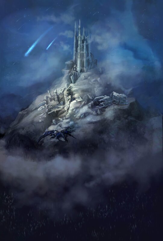 Castle on a stormy mountain