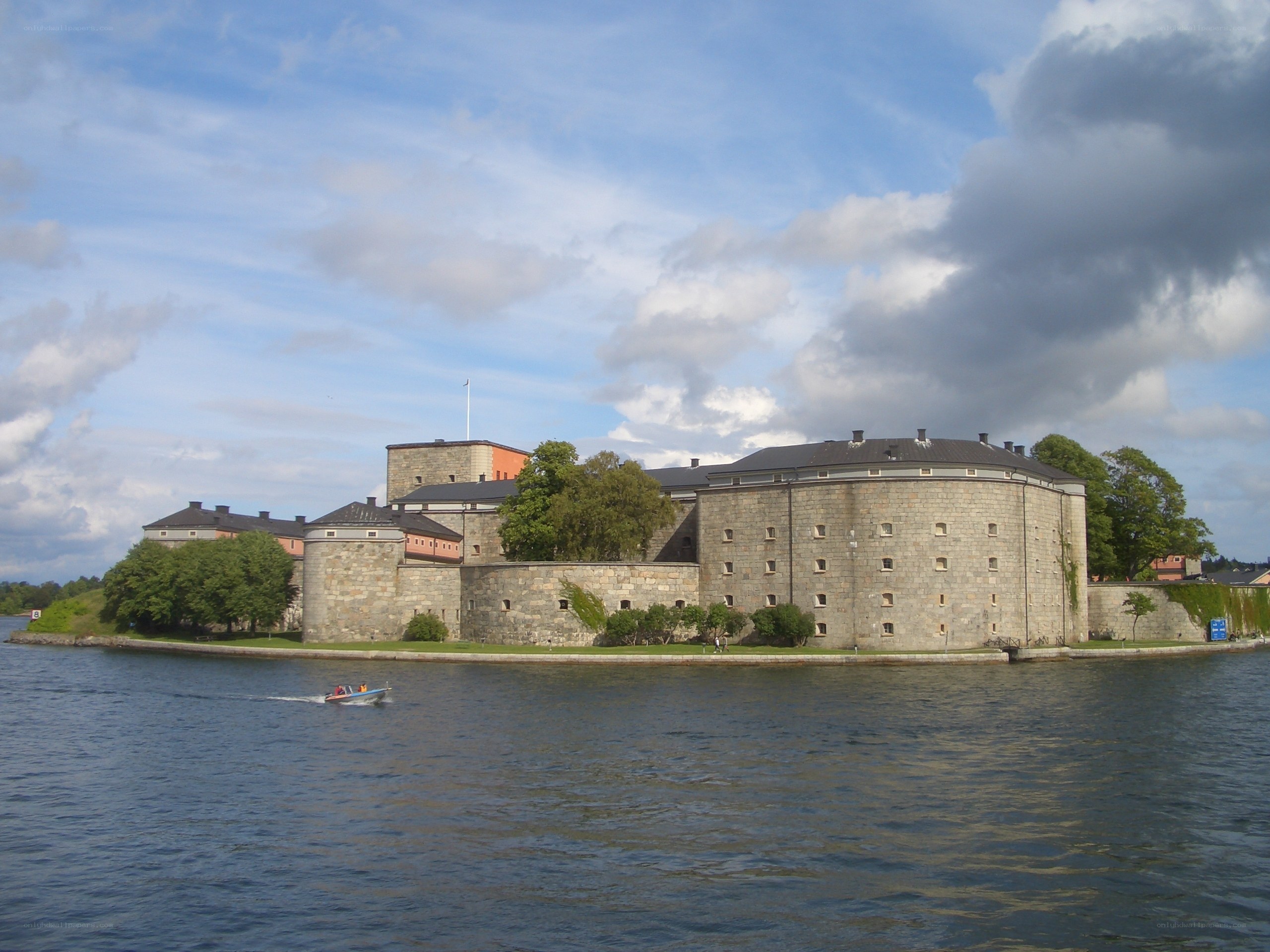 castle on a waterfront
