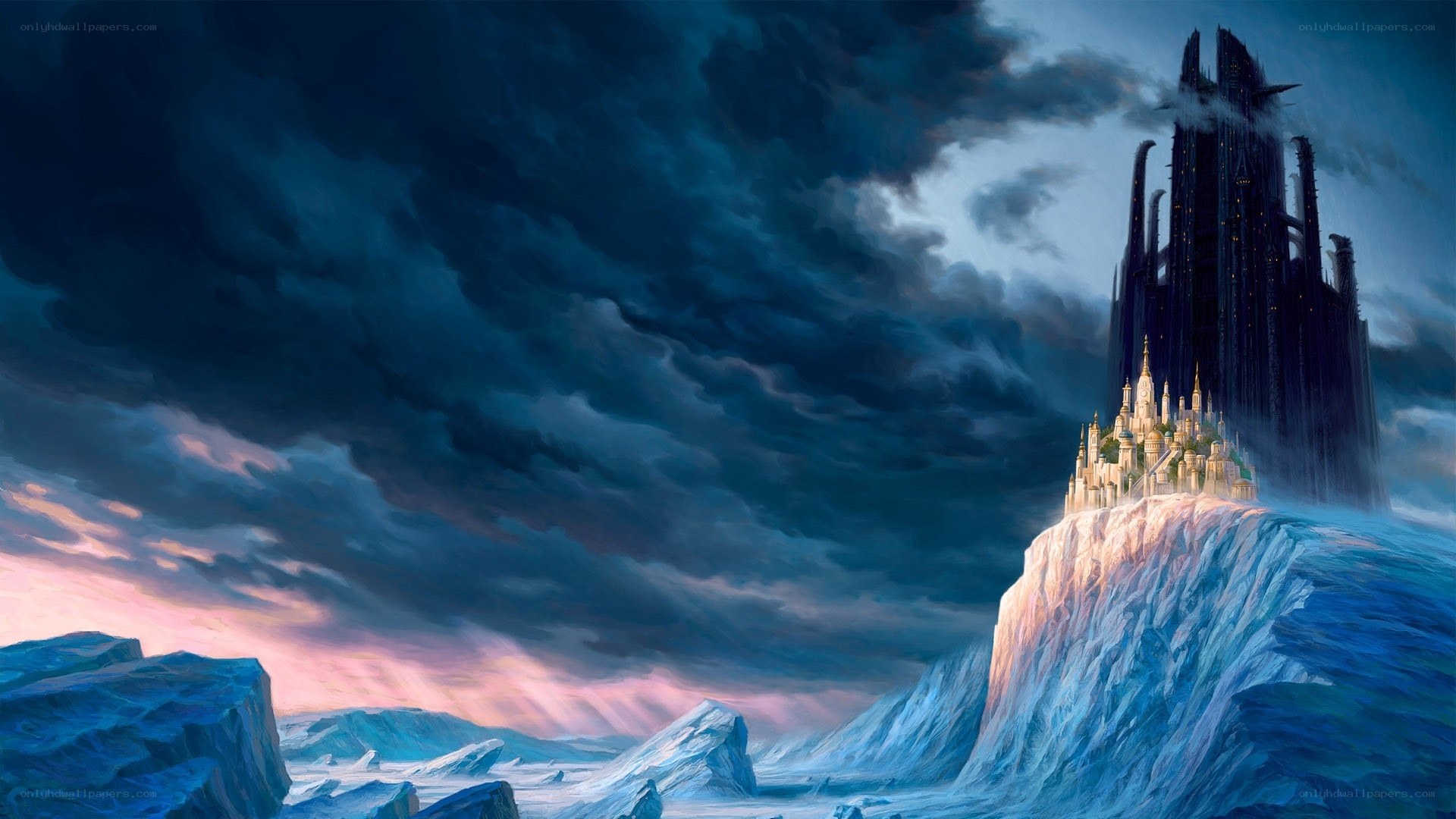 Castle on an icy cliff