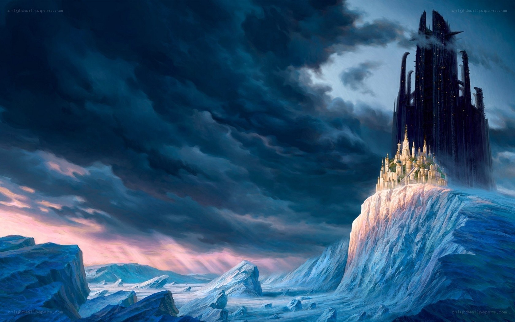 Castle on an icy cliff