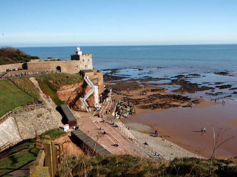 Castle on Coastal Cliff — Blue, Serene