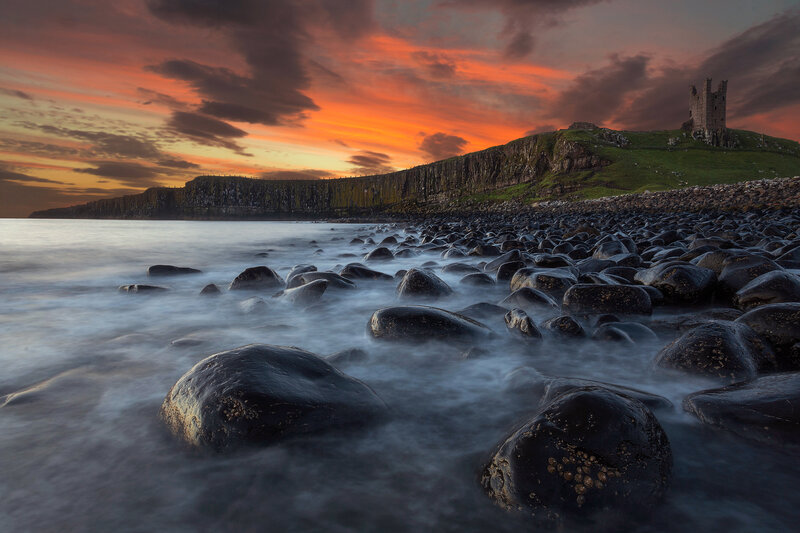 Castle on Coastal Cliff — Orange