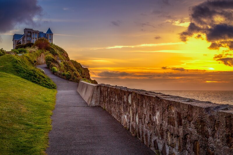 Castle on Coastal Cliff — Yellow