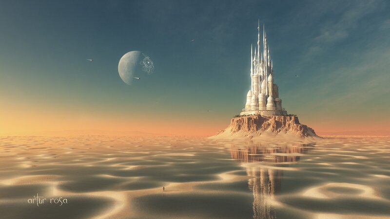 Castle on Desert Island — Blue