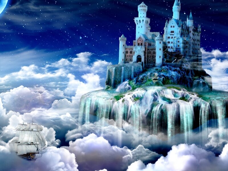 Castle on Floating Island — Blue