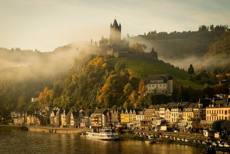 Castle on Hill Above Town — Green