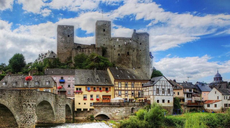 Castle on Hill Above Town