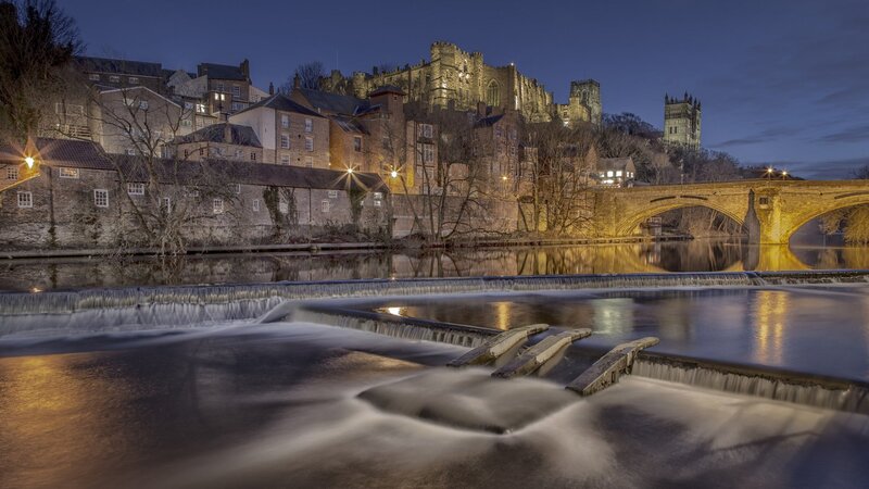 Castle on Hill at Night — Blue, Serene