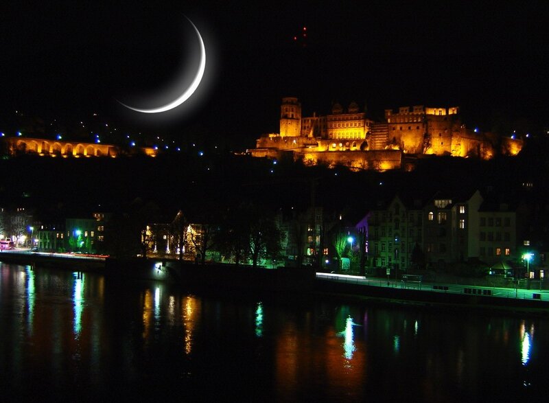 Castle on Hill at Night