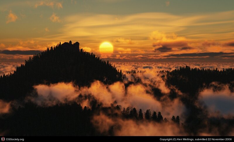 Castle on Hill at Sunrise