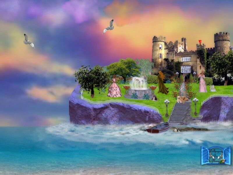 Castle on Island — Blue, Fantasy