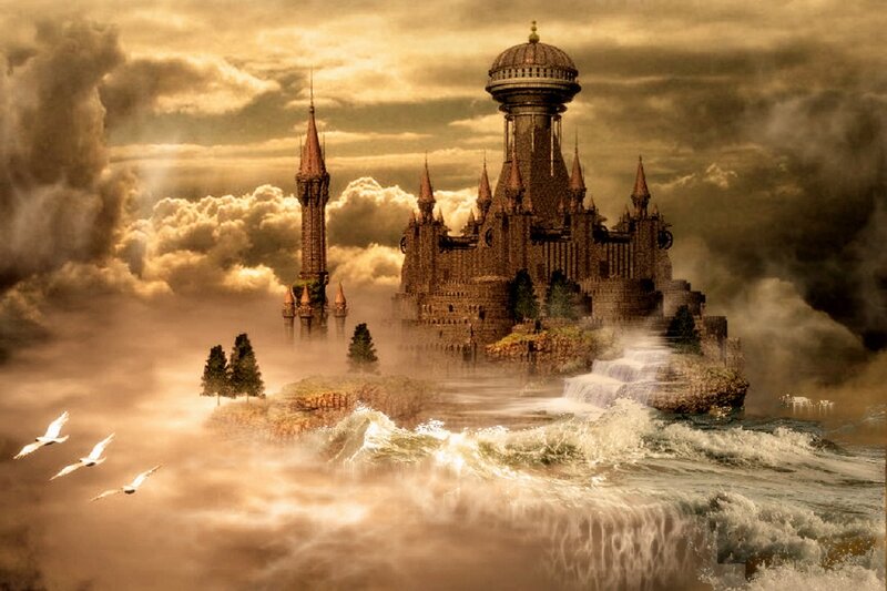 Castle on Island — Brown