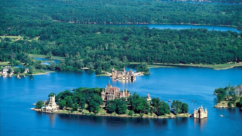 Castle on Lake Island — Blue