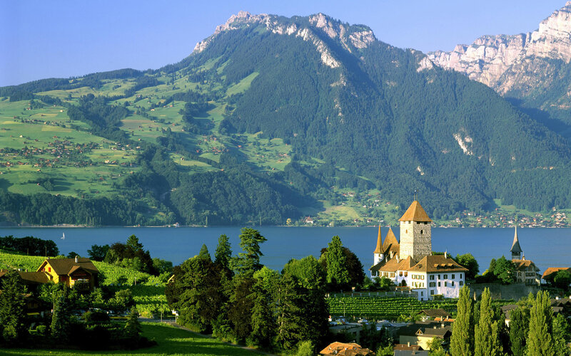 Castle on Lake Shore — Green