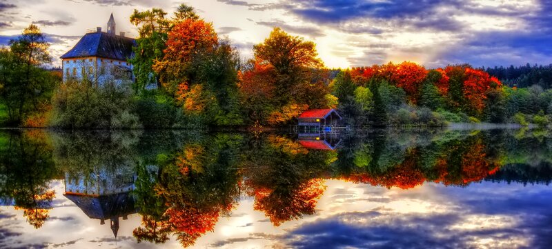 Castle on Lake Shore — Orange, Serene