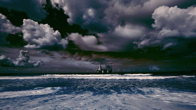 Castle on Ocean Horizon — Blue