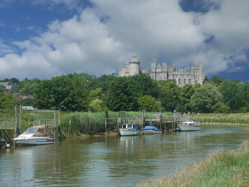 Castle on Riverbank — Blue, Serene