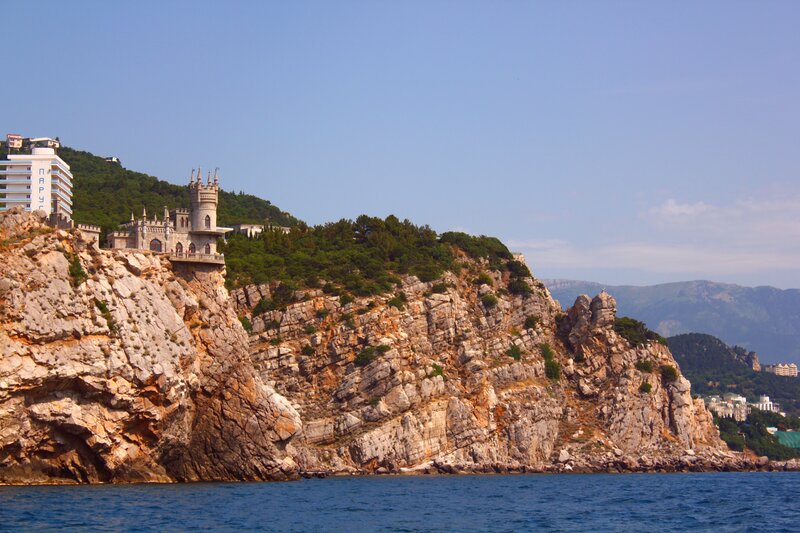 Castle on Rocky Cliff — Blue, Serene