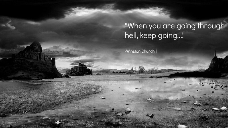 Castle on Rocky Island — Black, Dramatic, Photograph