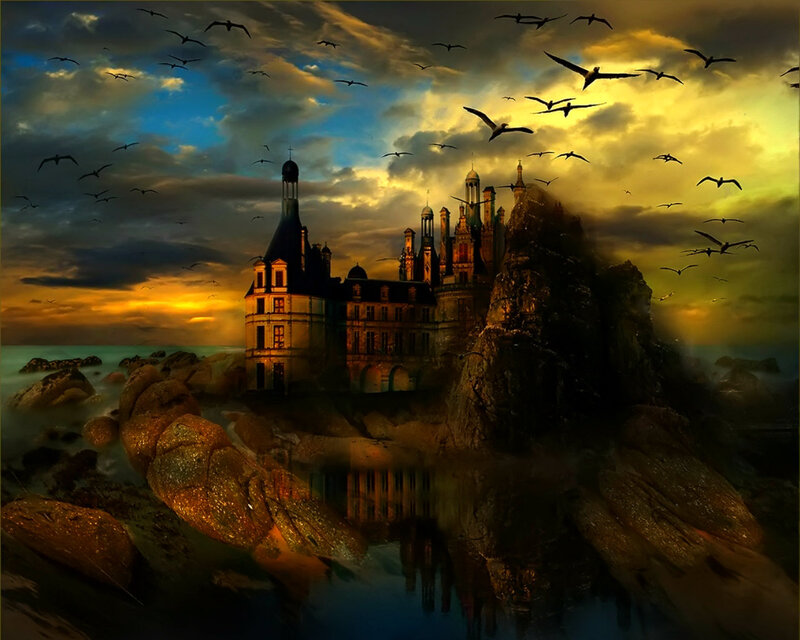 Castle on Rocky Island — Yellow