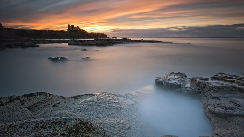 Castle on Rocky Shore — Orange