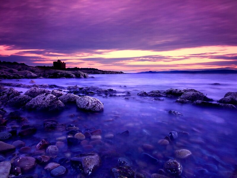 Castle on Rocky Shore — Purple