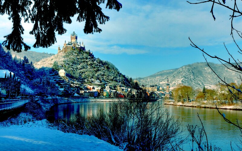 Castle on Snowy Hill — Blue, Serene