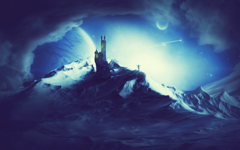 Castle on Snowy Mountain — Blue